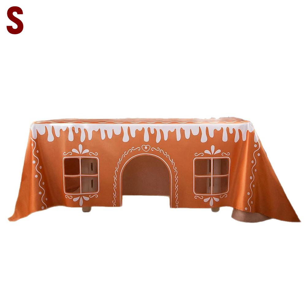 2026 Christmas Spiced Cake House Tablecloth Merry Christmas Decorations or Home 2026 Xmas Table Cover Happy New Year Gifts
