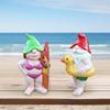 Male and Female Dwarf Surfing Statues, Garden Dwarf Ornaments, Courtyard Lawn Decoration Resin Handicrafts