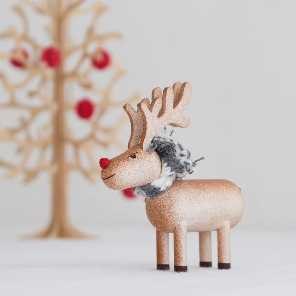Nordica Nisse Christmas Wooden Reindeer Doll Brown Scarf