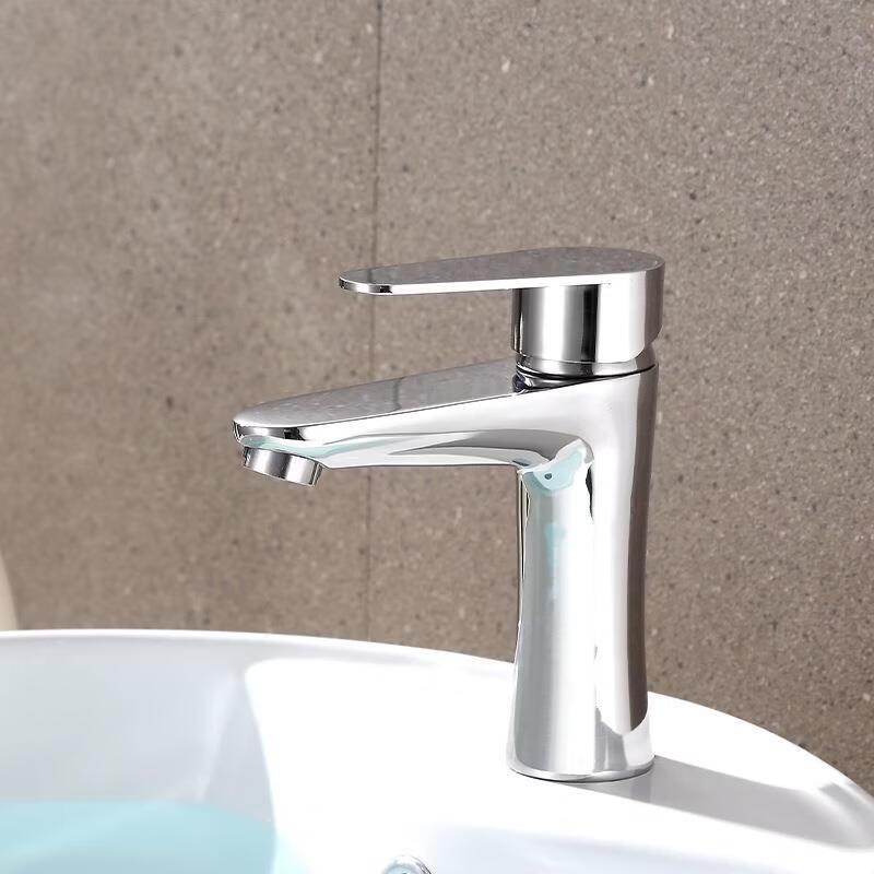 TLXT Gun Gray Hot & Cold Bathroom Basin Faucet