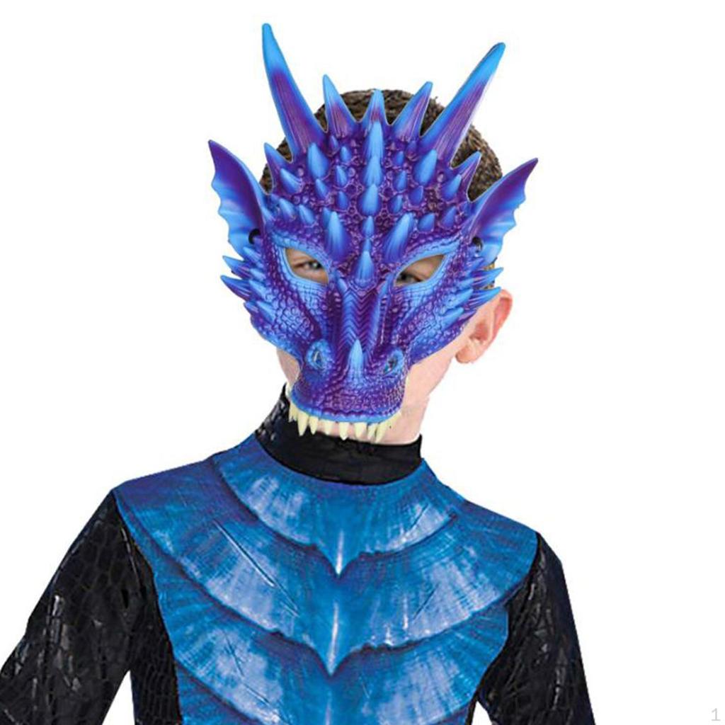 Maska smoka 3D Maski dinozaura Straszna Uniwersalna Akcesoria do kostiumu na Halloween Półtwarz Cosplay