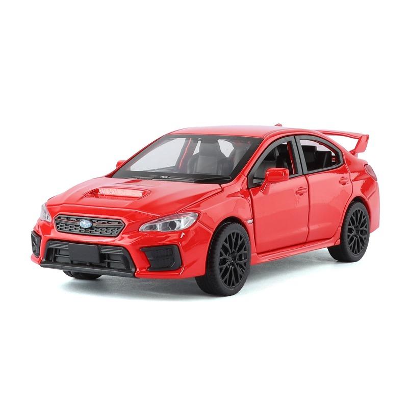 Simulation 1:30 Subaru WRX STI Rennwagen Modell Rückzug Sound Licht Legierung Diecast Jungen Kinderspielzeug Fahrzeug Geschenk Sammlung