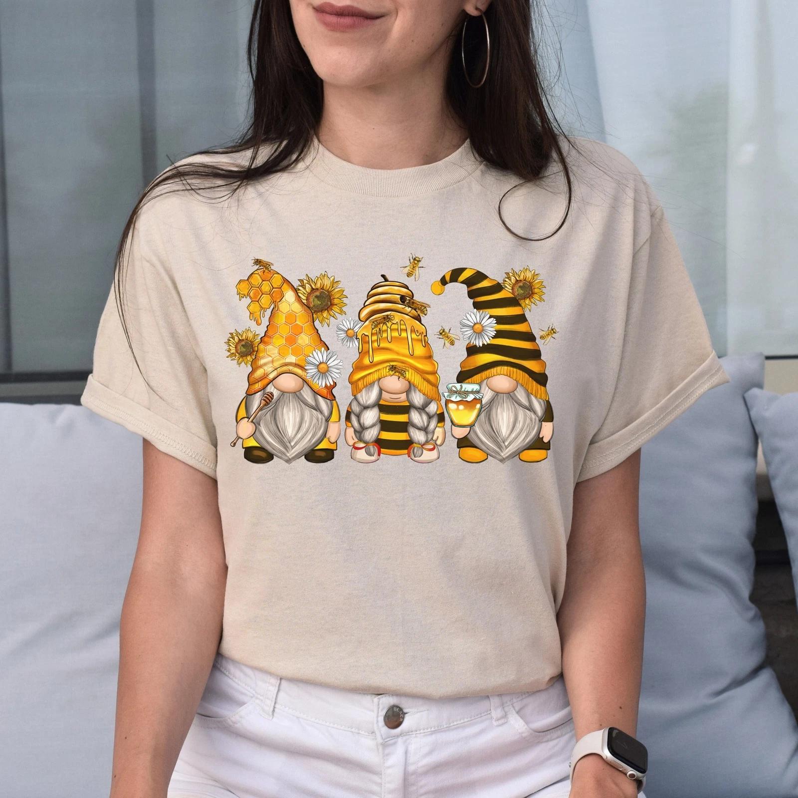 Bumble bee Gnomes Unisex shirt honey lover Christmas gift White Sand 3XL