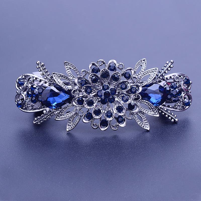 Korean Rhinestone Crystal Hair Clip for Women - Large Alloy Hairpin & Ponytail Accessory