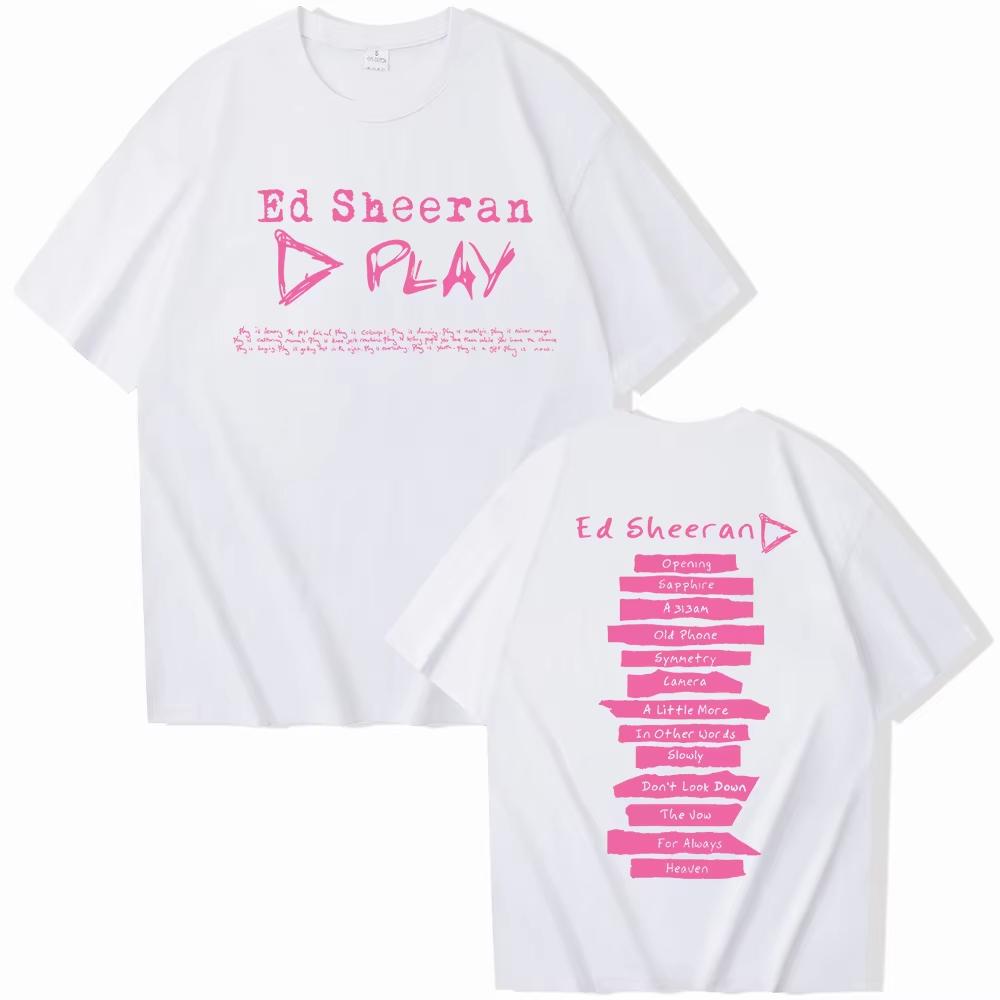 Ed Sheeran Tour 2025 Cottton T-shirt Men's Women Ed Sheeran Play Album Music Printing Printed Male T Shirts Round Neck Tee-shirt
