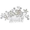 Women's Wedding Flower Rhinestone Faux Pearl Hair Clip Bridal Hair Comb Jewelry