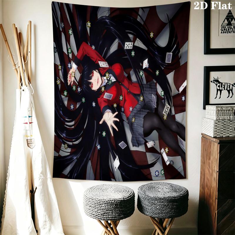 Kakegurui Wall Tapestry Aesthetic Wall Hanging Printed Fabric Blanket Decorative Tapestries for Bedroom Living Room Home Decor