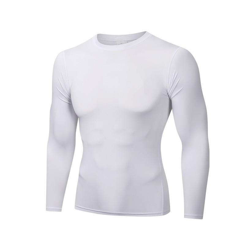Mens Long Sleeve Compression Athletic Shirt Running Gym Basketball Soccer Quick Dry Breathable Workout Base Layer