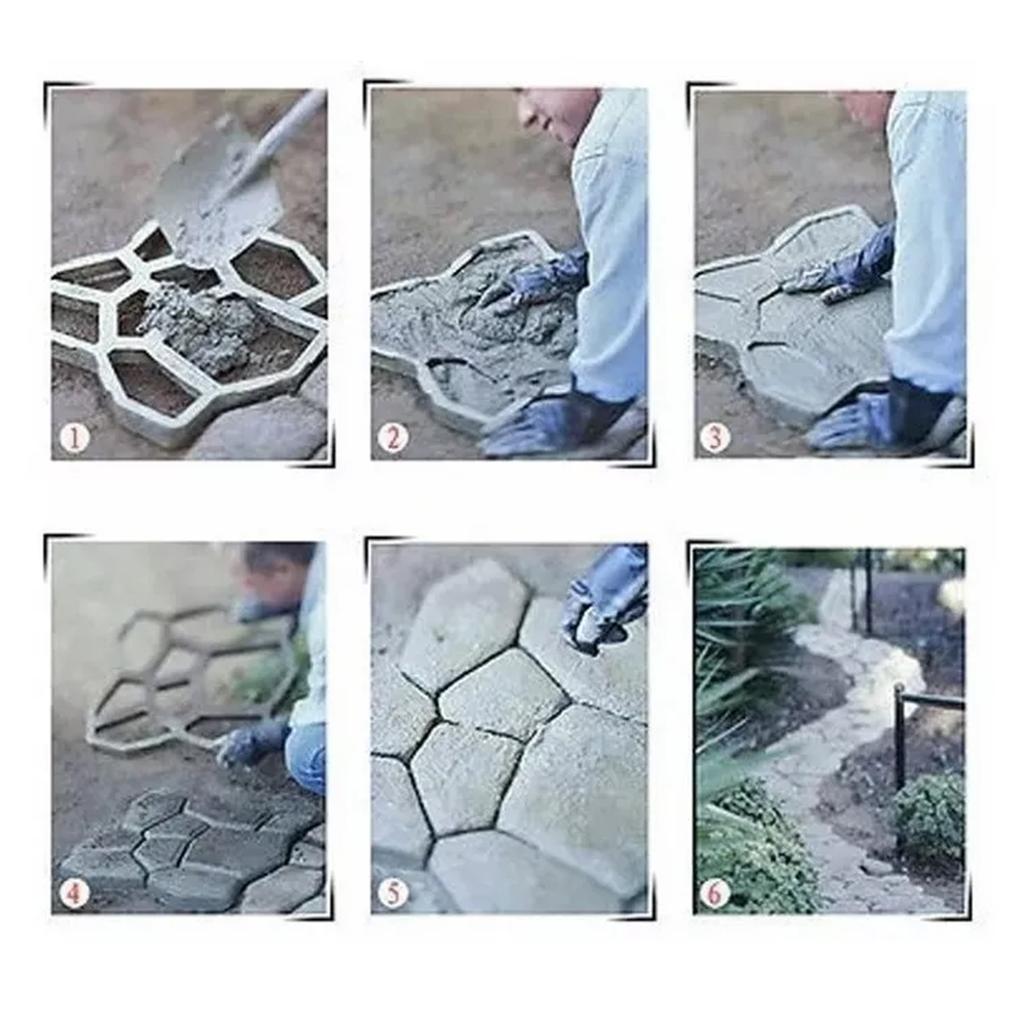 Walk Maker Reusable Concrete Path Plastic Paving Mold Stone Molding Paver for Lawn Garden Yard