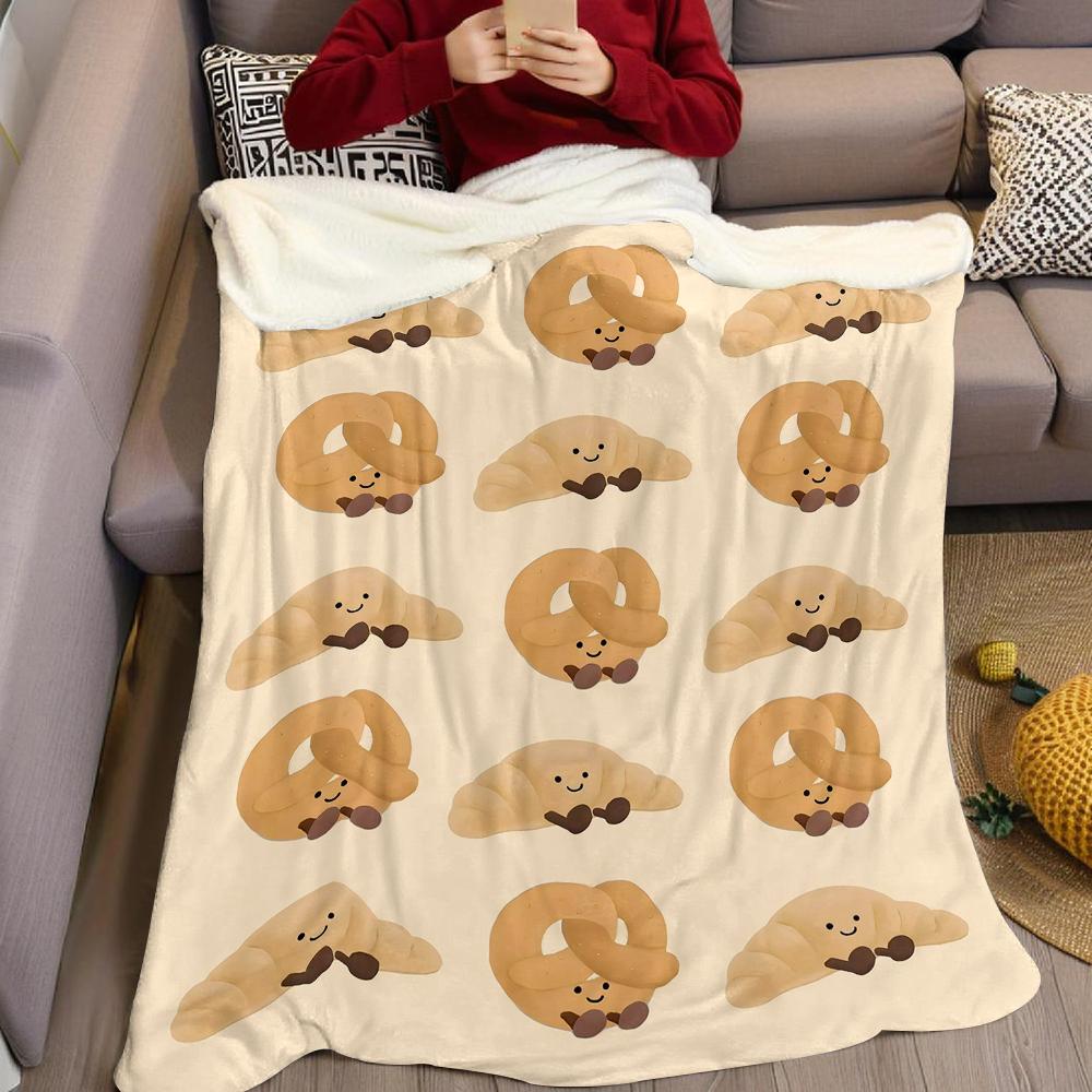 Pastry Pal Patroon Flanellen Deken Warm Zacht Halloween Kerst Bank Warm Gezellig Decoratief Decor Cadeau voor Elk Seizoen