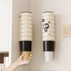 Disposable Cup Dispenser , Wall Mounted No Drilling Installation, Dustproof Plastic Paper Cup Holder Organizer, 2 packs