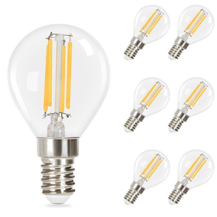 Ampoule LED E14 - NETTLIFE - G45 - 2700K (Blanc chaud) - 4W - Lot de 6