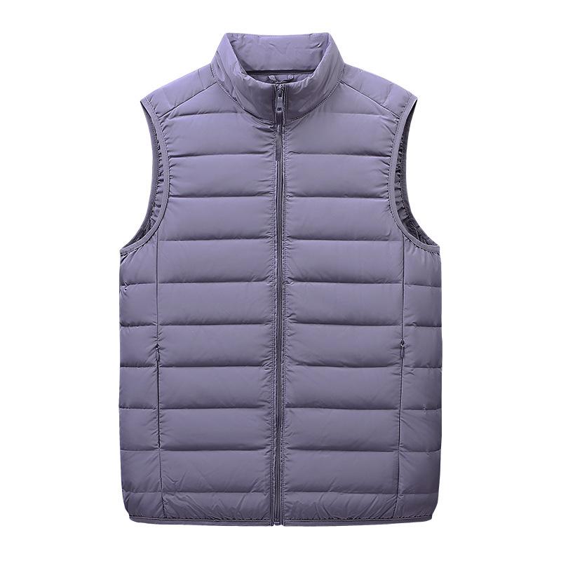 Men's autumn and winter light down jacket warm seamless vest white duck down stand-up collar down vest jacket men