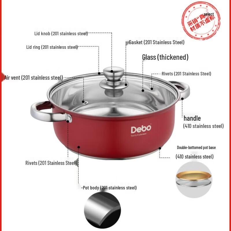 Debo DEP-832 26cm Stainless Steel Soup Pot