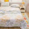 Botanical Leaves Summer Quilt Modern Simple 100% Cotton Air Conditioning Quilted Quilt Home Sofa Travel Camping Thin Blanket