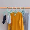 Non-Slip Foldable Clothes Hanger 12 Clips Collapsible Clothes Hanger  Laundry Use