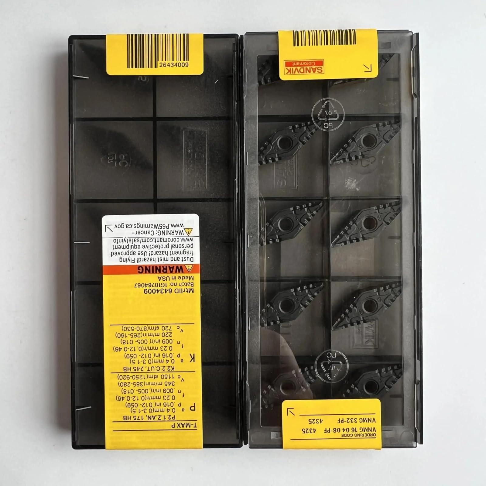 

Оригінальна Sandvik / VNMG160408-PF 4325 / Твердосплавна пластина для токарного верстата з ЧПК 10 шт.