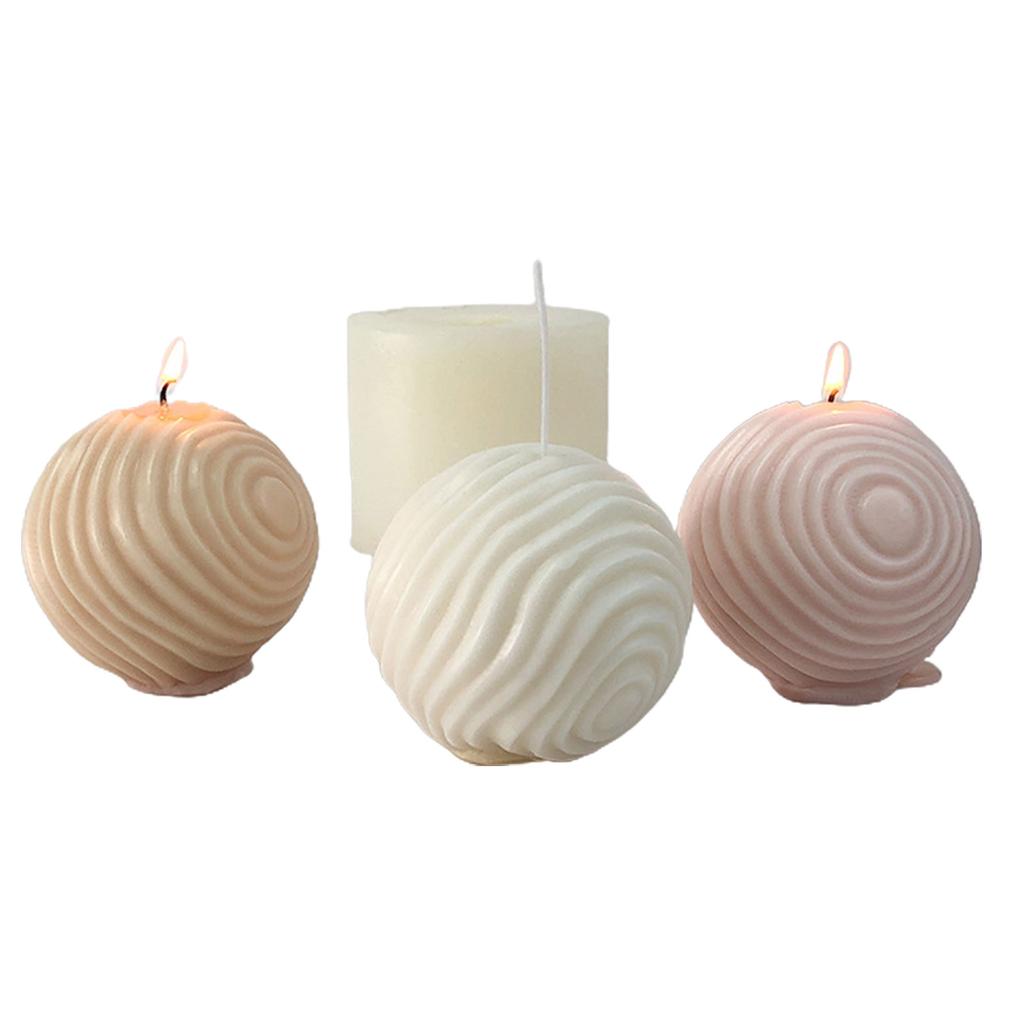 Ball Shaped Candle Mold Water Ripple Textured Ball Candle Molds for DIY Candle Soap Plaster Ornament Home Decorations