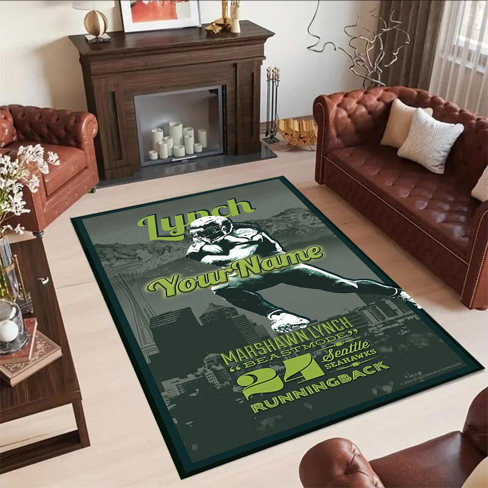 Seattle Seahawks Customizable Name Carpet Design For Decorate Room Dining Room Hallway Study Room Antislip Carpet Office Home Decor