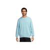 Nike Logo Embroidered Pullover Crew Neck Loose Long Sleeve Sweater Men Sweater Blue FQ2913-474