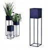 FLOWERPOT Metal Flowerpot Cover Blue Lorient 19x19x87cm