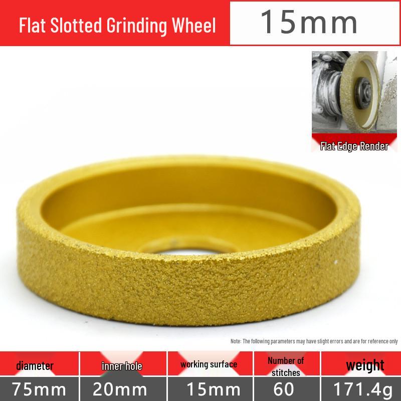 Brazed Diamond Flat Angle Grinder for Roman Column Quartz Stone & Ceramic Tile Edge Grooving.