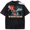 Anime My Hero Academia Midoriya Izuku OCHACO URARAKA Graphic Print T-Shirt Men Women Retro Washed O-neck Cotton Loose Casual Oversized Summer New Tee