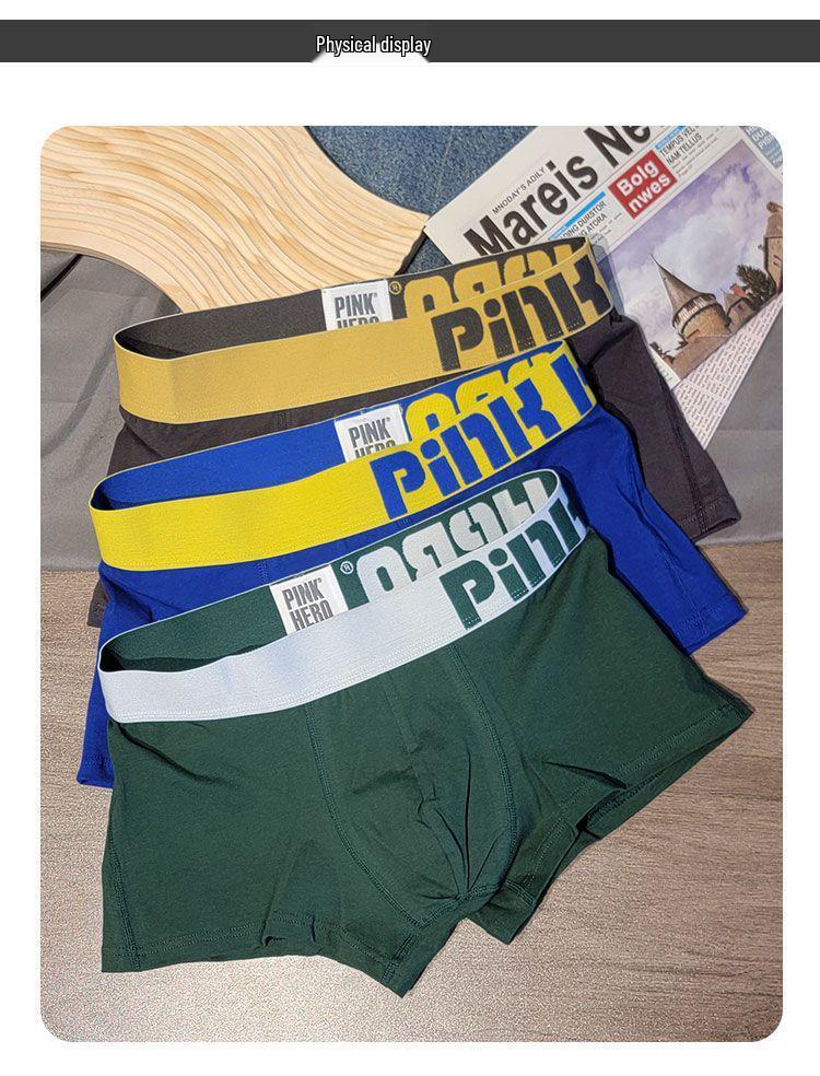 Men's Mid-Rise Cotton Boxer Briefs - Comfortable, Breathable, Trendy Four-Corner Design