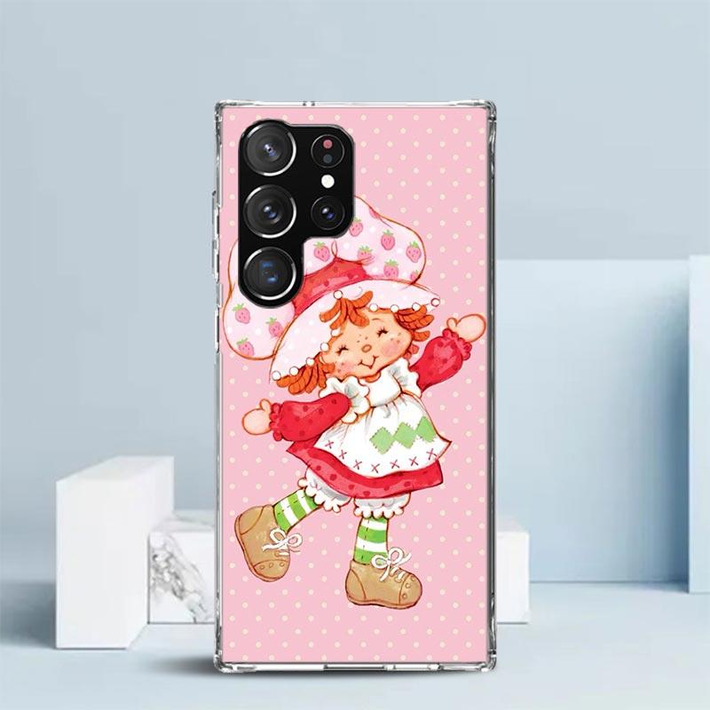 Strawberry Cartoon Girl Soft Cover for Samsung Galaxy S25 Edge S26 S24 S23 Ultra Phone Case S22 S21 Plus S20 FE Print Pattern Sh