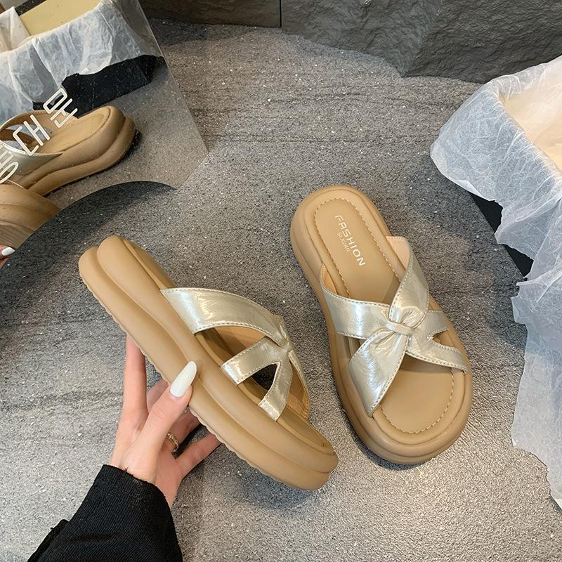 Platform Beach Slippers Women's Shoes 2025 New Summer Wear Exquisite High-end Cool Slippers with Skirt One-word Drag