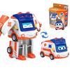 Transformation ABS Gogo Bus Toys Vehicle 3 Changeable Face Expression Action Figures Deformation Ambulance/Police/Fireman Slide