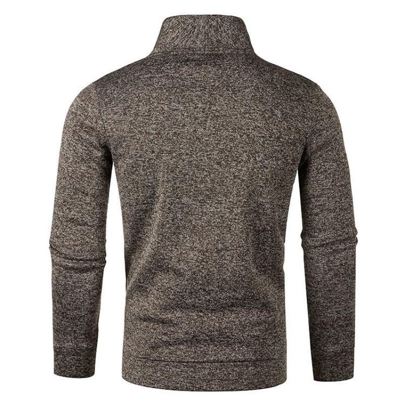 Men's Semi Cardigan Autumn Korean Loose Casual Pullover Jacket Long Sleeved Thin Velvet Sweater