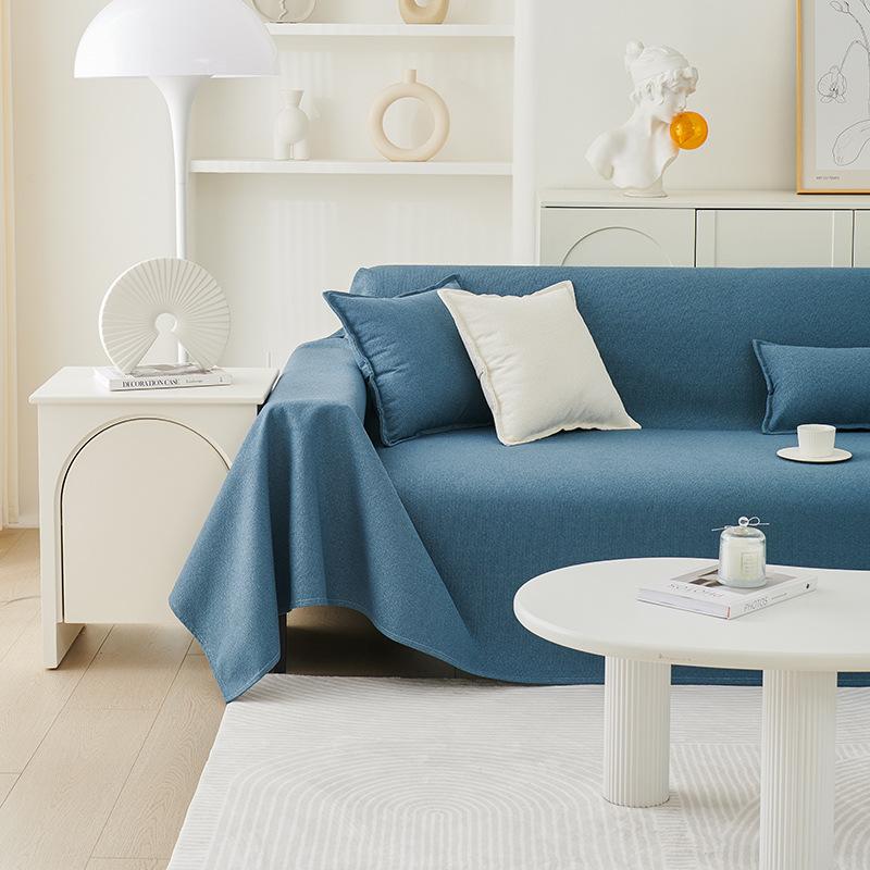 Teddy Velvet Waterproof and Anti Slip Solid Color Minimalist Sofa Cover Cloth Full Cover Cloth Winter Living Room Fabric Blanket