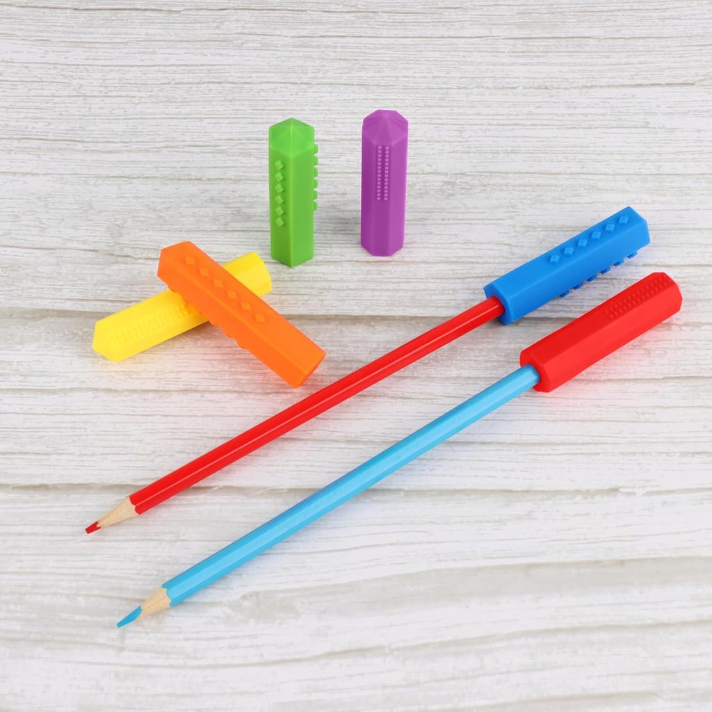 Sensory Pencil Toppers for Sensory Kids, Boys and Girls, Silicone Fidgets Pencil Covers for Autism, ADHD, SPD, or Special Oral Motor Needs