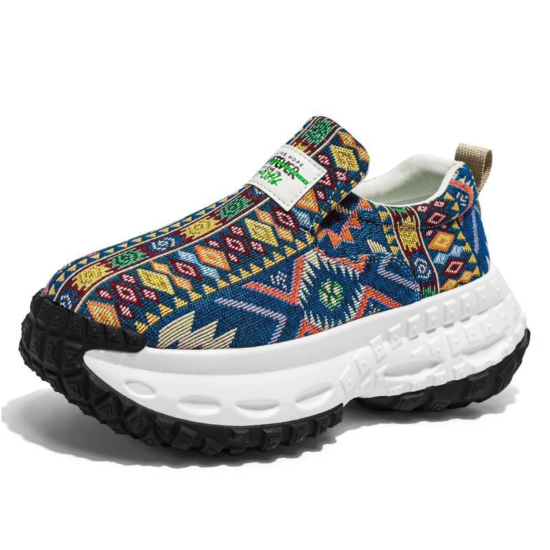 

Мужская обувь Новая повседневная обувь Мягкие повседневные кроссовки Дышащие кроссовки для мужчин Обувь из парусины в богемном стиле 42 синий