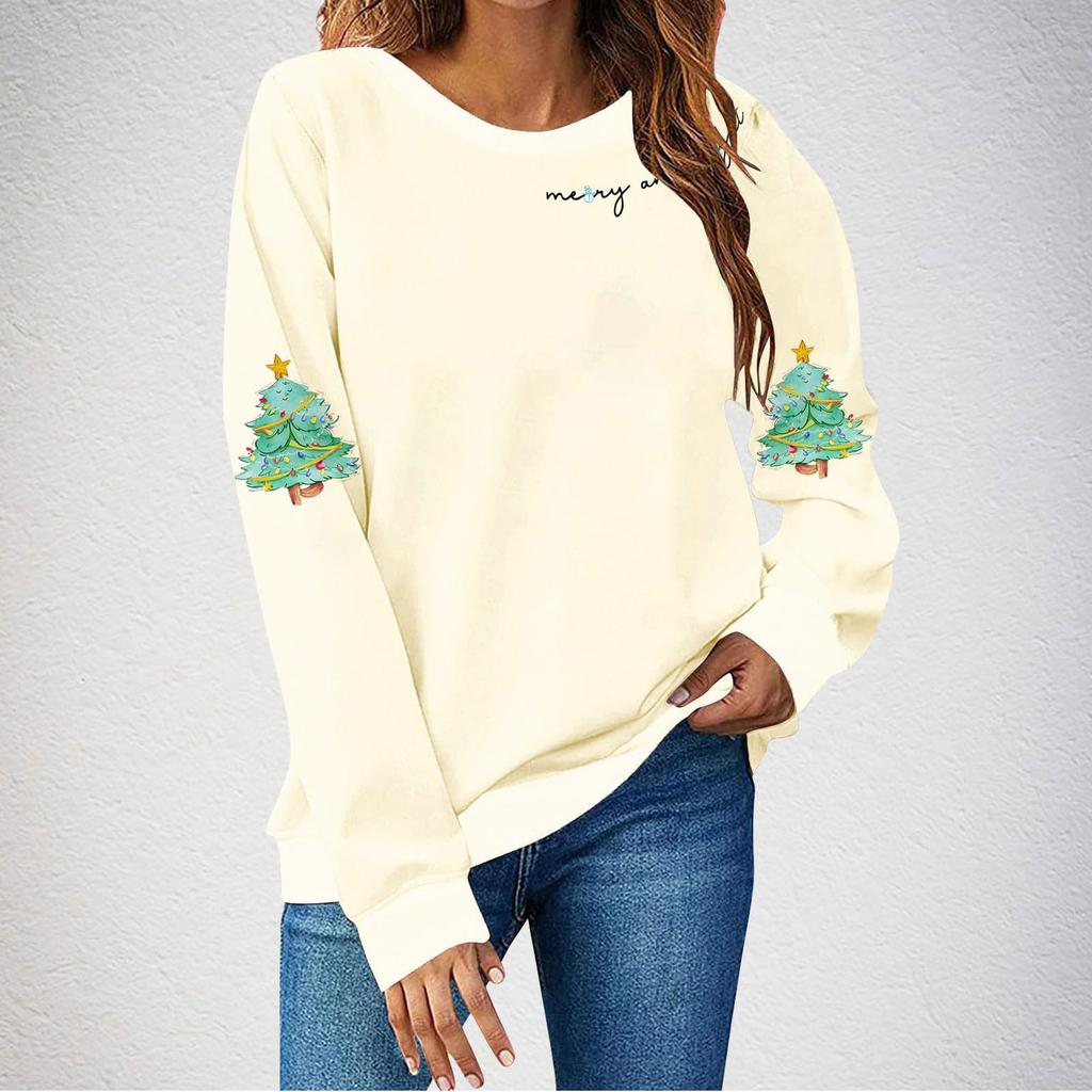 Ladies' Loose Comfortable Casual Fashionable Christmas Printed Hooded Sweatshirt
