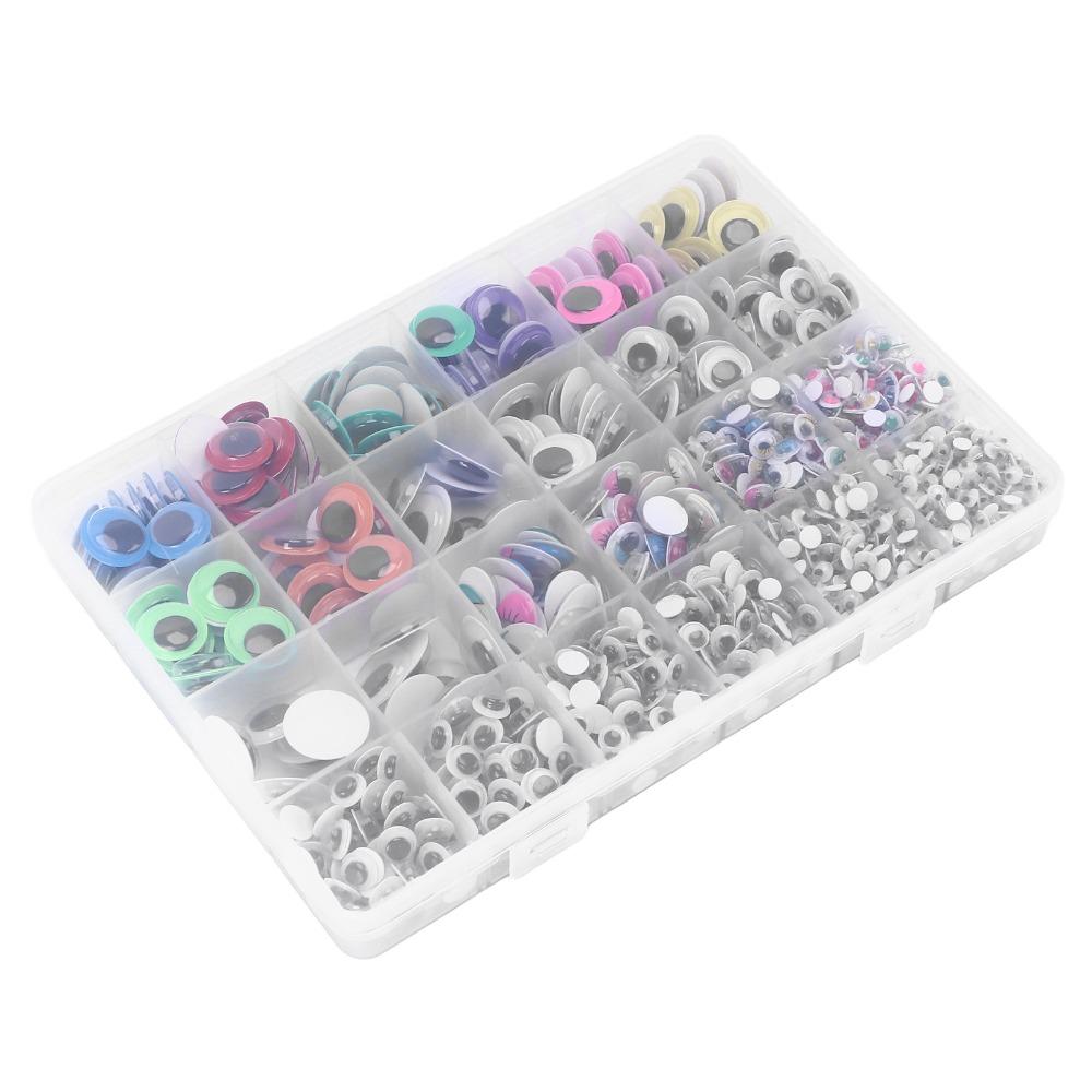 1700pcs Different Sizes Self Adhesive Eyes Self Adhesive Wiggle Eyes Googly Eyes  Doll Decoration