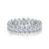 925 Silver Women's Oval Rhombus Diamond Ring - Niche, Light Luxury Design