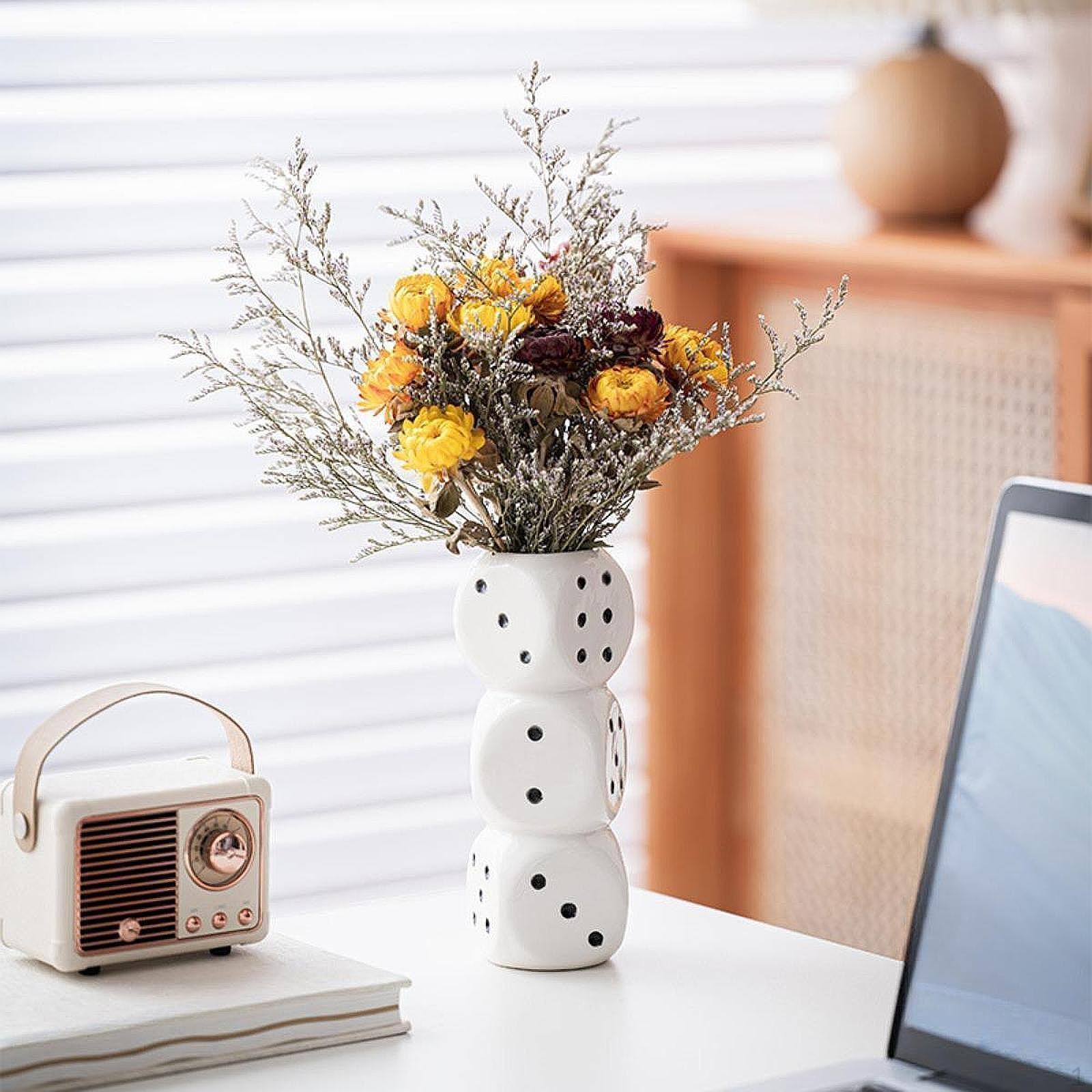 

Керамическая ваза-кубик Декор Цветок для Кафе Офиса Балкона Прихожей