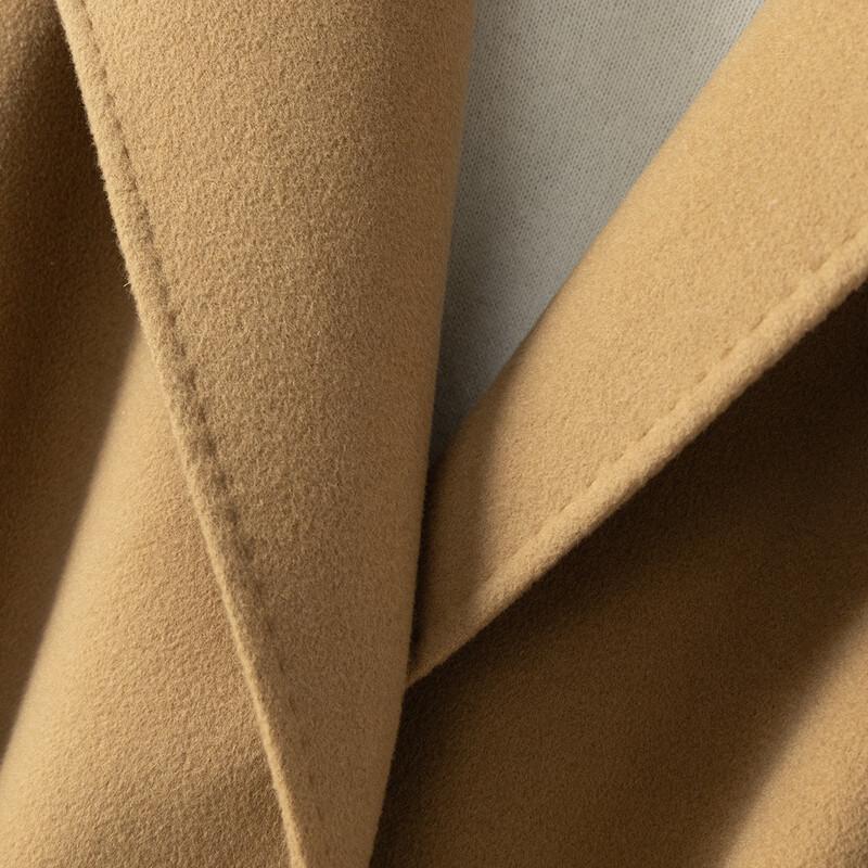 Women's Minimalist Wool-Cashmere Tie-Waist Long Coat