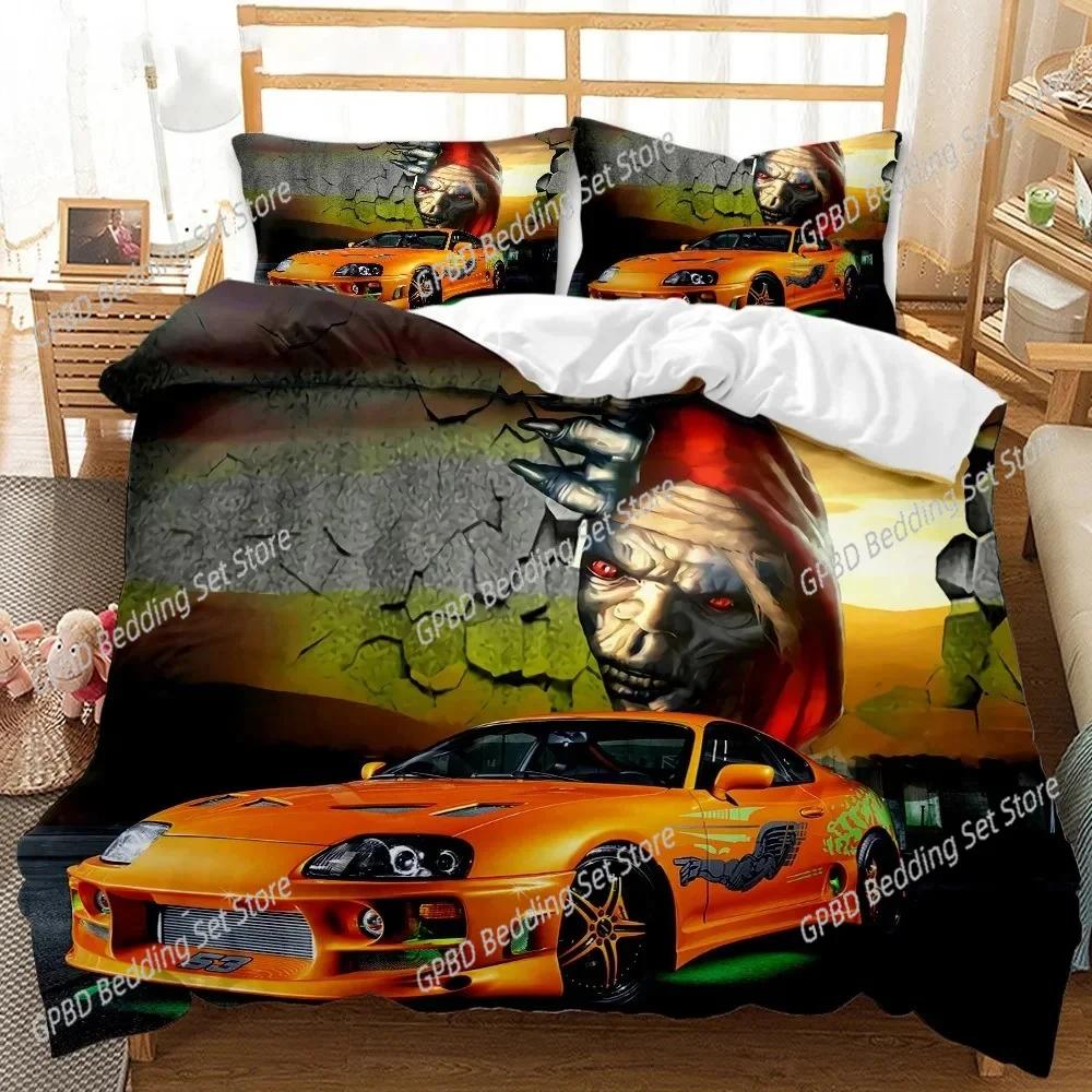 Comforter 3D Print Sports Car Bedding Set 3D Printed Suitable For Bedroom Kids Home Textile