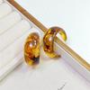 Amber C Shaped Circular Geometric Stud Earrings Retro Fashion Jewelry For Women