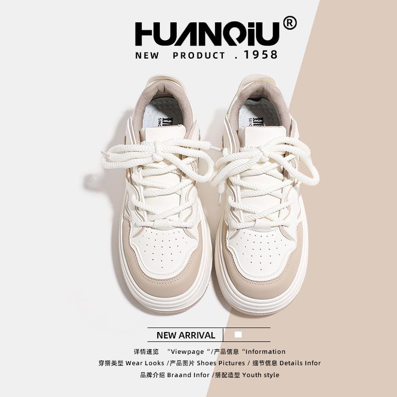 Global Women's Shoes Thick Baseplate Shoes Women's KMXFX80183 New Summer Versatile Casual White Shoes Shoes Women