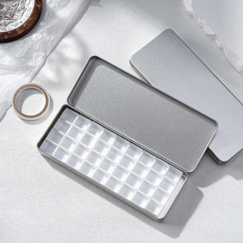 Empty Watercolor Portioning Box Portable Watercolor Paint Case Paint Palette Box Art Painting