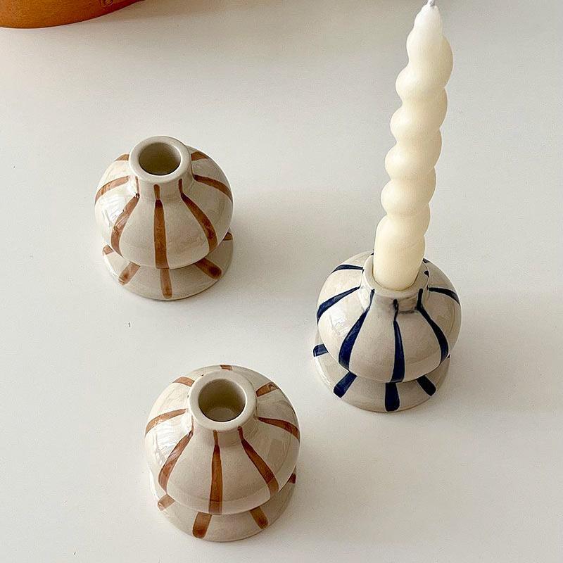 

1PC Ceramic Candle Tray Home Decor 8.2x7.6cm синий