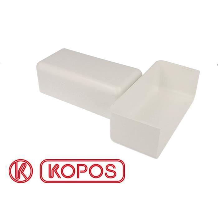 Embout pour goulotte PVC - KOPOS - 180 x 60 mm - Blanc - Clipse - Rectangulaire