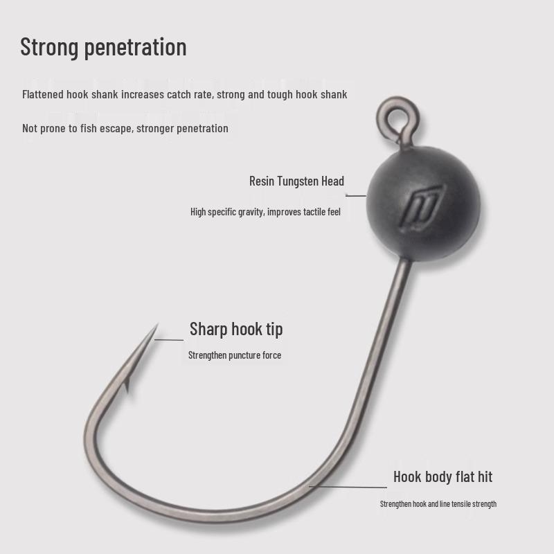 BKK Micro Resin Tungsten Jigs 8007 Inchwacky Haken Kunstaas voor Baars en Zachte Aaswormen