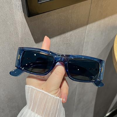 Vintage Kleine Quadratische Sonnenbrille Für Frauen Männer Mode Punk Breite Beine Retro Dicker Rand Rahmen Luxus Männlichen Sonnenbrille Schattierungen UV400 Brille