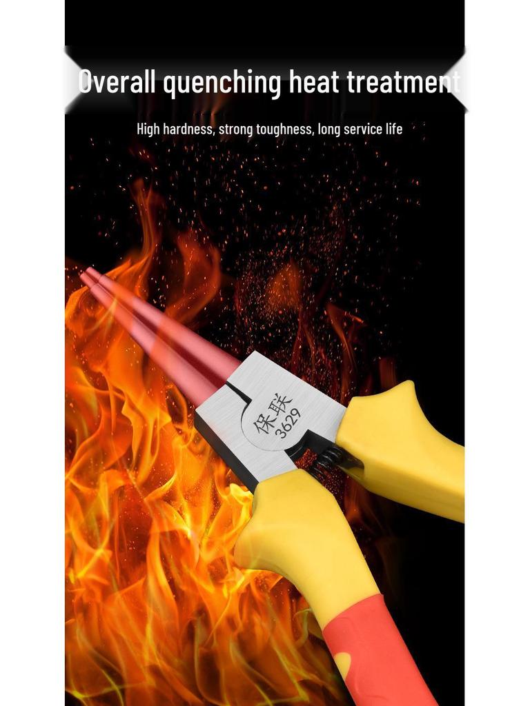 7-Inch Multifunctional Snap Ring Pliers for Internal & External Use - Professional Circlip, Retaining, Expanding, and Spring Pliers