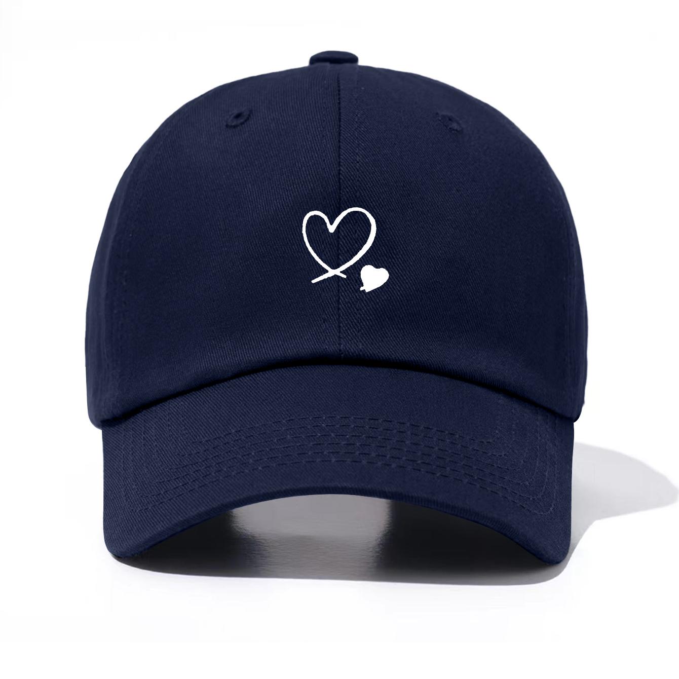 

1 Piece Hearts Print Baseball Cap For Men & Women, Classic Casual Stylish, Perfect Gift For Families And Friends темно-синього кольору
